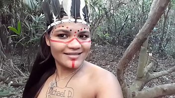 Tigresa Vip Dresses As An Indian And Ambushes The Lumberjack, But He Goes Straight For Her Tight Little Ass.