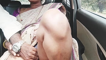 Long Drive With My Indian Aunty In A Saree, Her Big Boobs Bouncing As She Whispers Dirty Telugu Talk About Fucking Her Son-in-law.