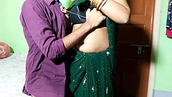 Auntie Gets Her Buttons Sewn And Her Pussy Pounded By Her Horny Nephew! Hindi Audio