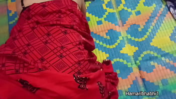 Desi Bhabhi Gets Pounded By Her Husband While Still Wrapped In Her Red Saree.