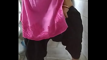 Desi Housewife Peeing In The Bathroom