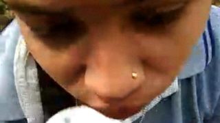 Furious Country Slut Deepthroats Cock In The Open