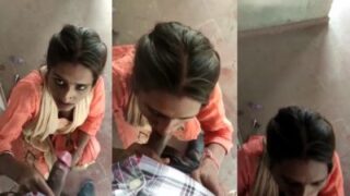 Maid Gives Watchman A Fast, Sloppy Blowjob In Desi Porn