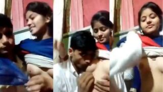 Pervert Cousin Sucks His Sister’s Juicy Tits In Desi Mms Video