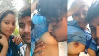 Outdoor Titty Sucking On A Hot College Slut